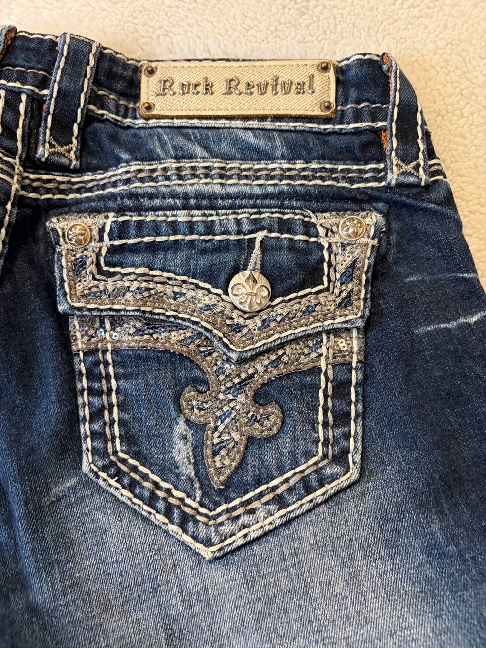 Rock Revival Women's Blue Wide Leg Flare Jeans